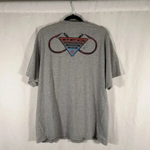 Columbia PFG Shirt Men's XL Grey Graphic Print Short Sleeve Crew Neck